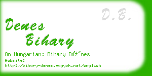 denes bihary business card